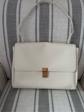 JW PEI Hilary Cream Flap Shoulder Bag with Gold Hardware